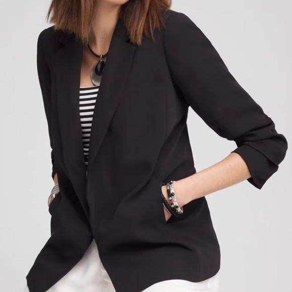 Chico Black Open-Front Sz 3 Blazer (16/18-XL) MSRP $169 Career wear Work Jacket - Picture 10 of 11